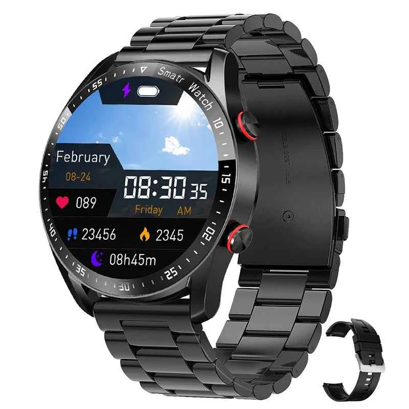 2024 New Bluetooth Call Smart Watch Men Waterproof Sport Fitness Tracker Weather Display Man Smartwatch Para Android IOS Watch