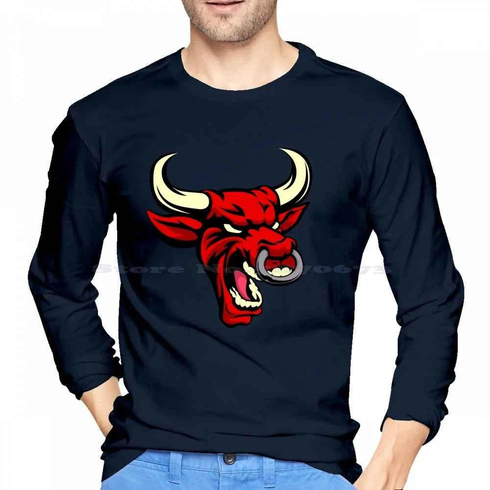 Red-Bull 100% Pure Cotton Hoodie Tshirt Fierce Bull Trendy Modern Red Color Red Colour Bull Strong Strength Ferocious Vector
