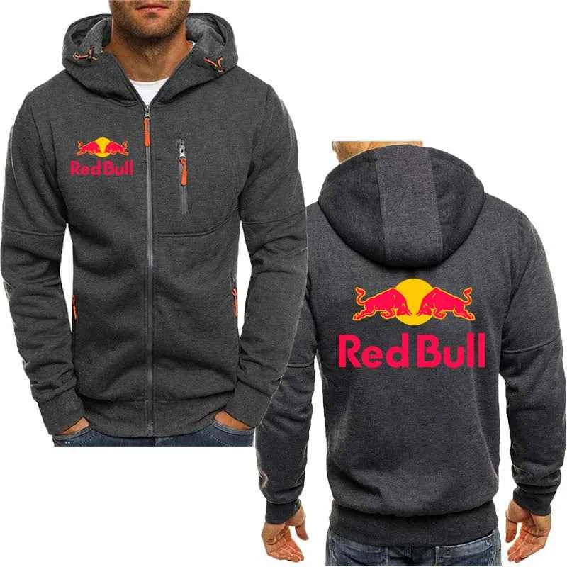 Red Bull Logo Racing Motorcycle Team Men Zipper Hoodie Spring Autumn Fashion Male Sweatshirt 2025 New Sport Women Jacket Coats
