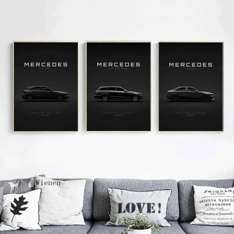 Black Famous Car M-Mercedes-B-Benz-AMG GT G 63 E 350 Poster Print Canvas Painting Home Living Room Wall Art Garage Club Decor