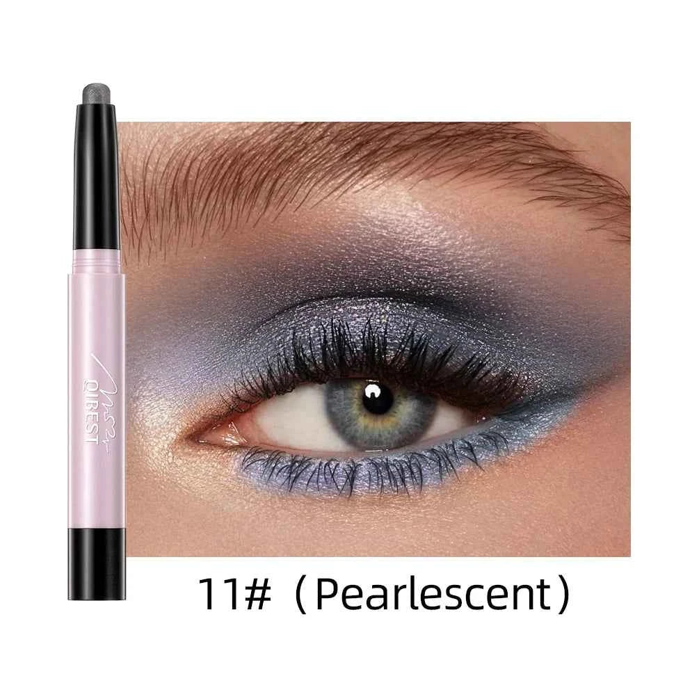 12 Colors Highlighter Eyeshadow Pencil Waterproof Glitter Matte Nude Eye Shadow Makeup Pigment Cosmetics White Eyeliner Pen