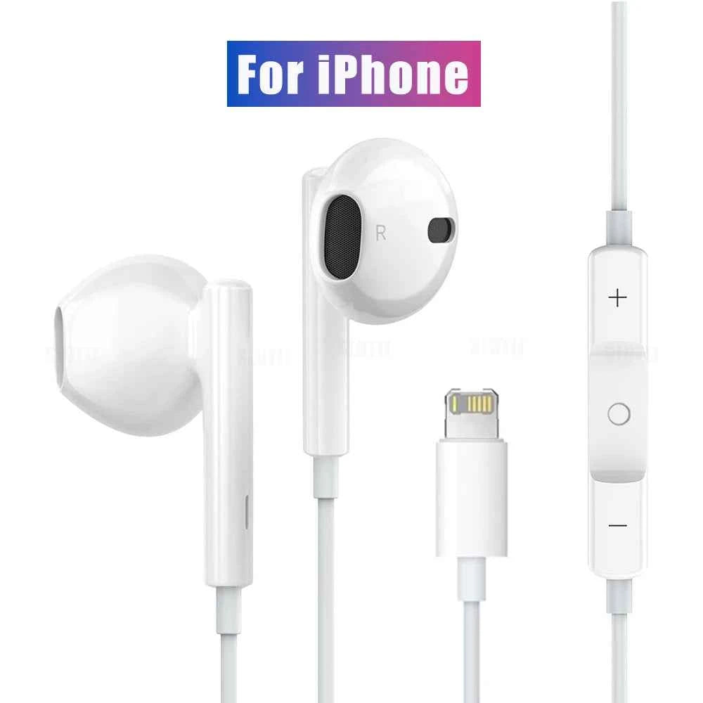 Original Wired Earphones For Apple iPhone 17 16 15 14 13 12 Pro Max Headphones For Samsung For Lightning USB C 3.5mm Earbuds