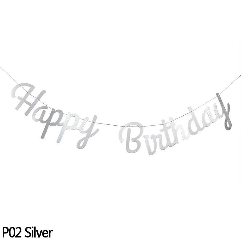 Happy Birthday Banner Bunting paper Birthday Party Hanging Garland Banner Baby Shower Decoration