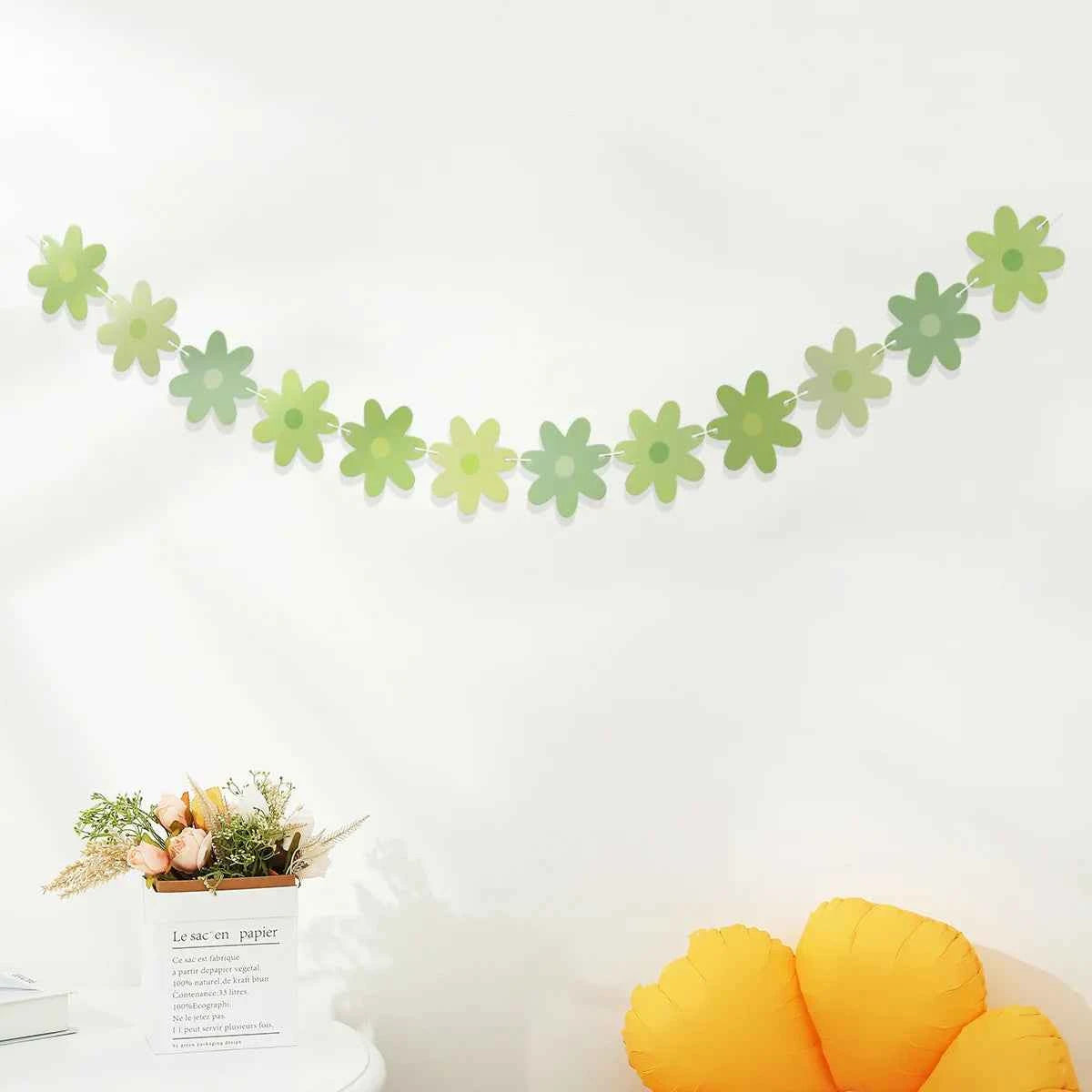Rainbow Color Birthday Happy Party Banner Be Happy Hanging Banner Garland Daisy String Banner Wedding Banner Home Party Decor