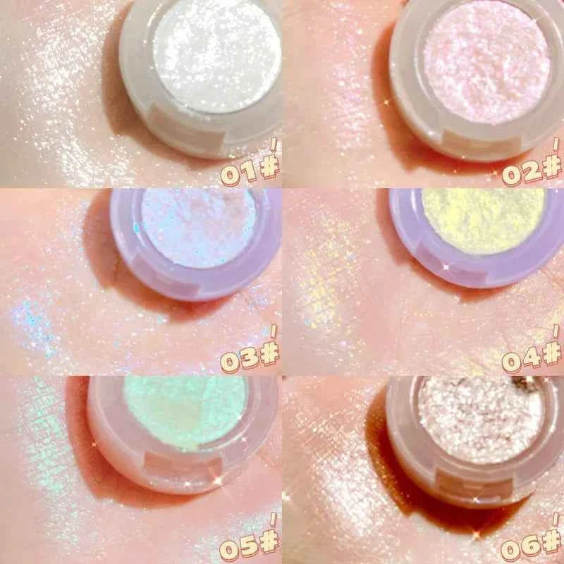 Potato Texture Glitter Eyeshadow Palette Pearlescent Diamond Monochrome Highlighter Powder Brighten Shiny Eyes Makeup Cosmetics