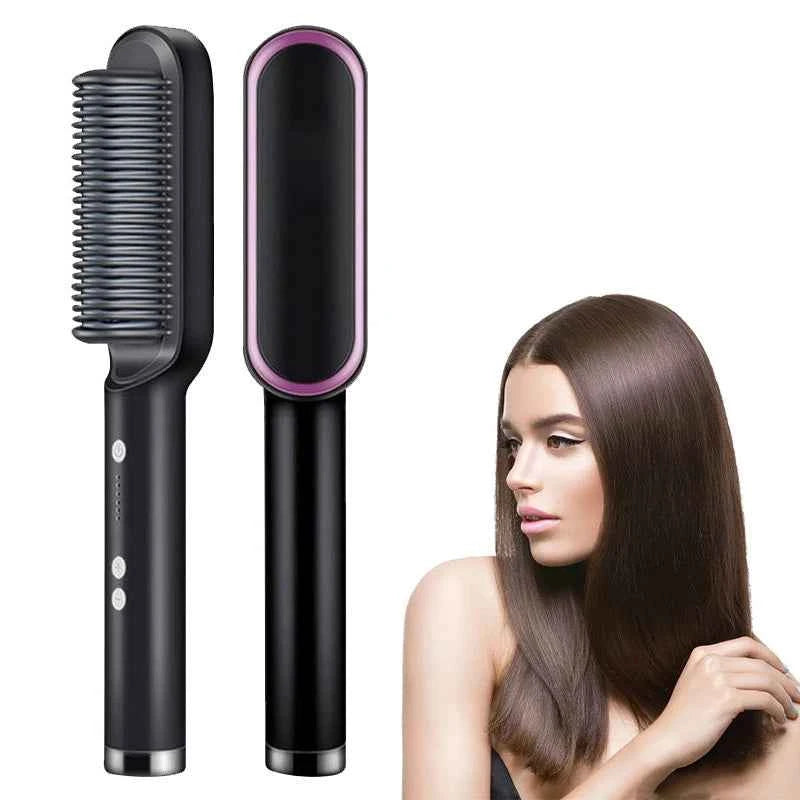 Brosse lissante électrique professionnelle avec chauffage rapide en céramique - Elegance_empire-shop