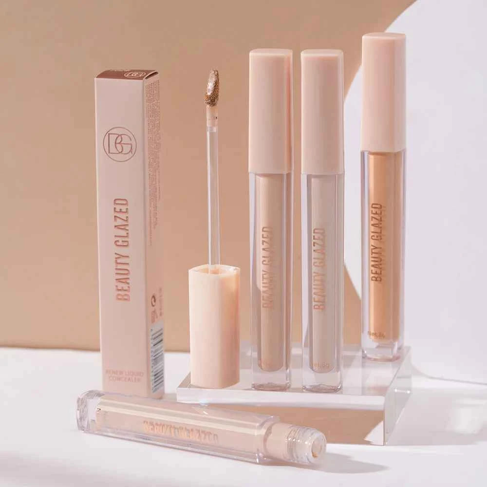 Beauty Glazed Renew Liquid Concealer,6 Colors Matte Flawless,Long-lasting Full Coverage,Waterproof for Face Makeup Cosmetics