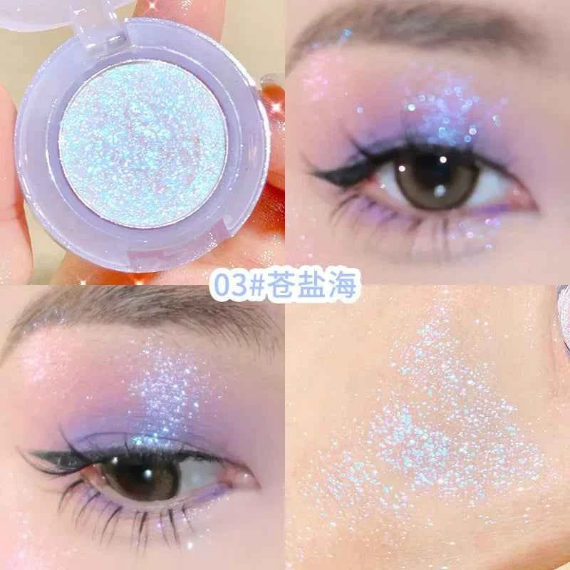 Potato Texture Glitter Eyeshadow Palette Pearlescent Diamond Monochrome Highlighter Powder Brighten Shiny Eyes Makeup Cosmetics