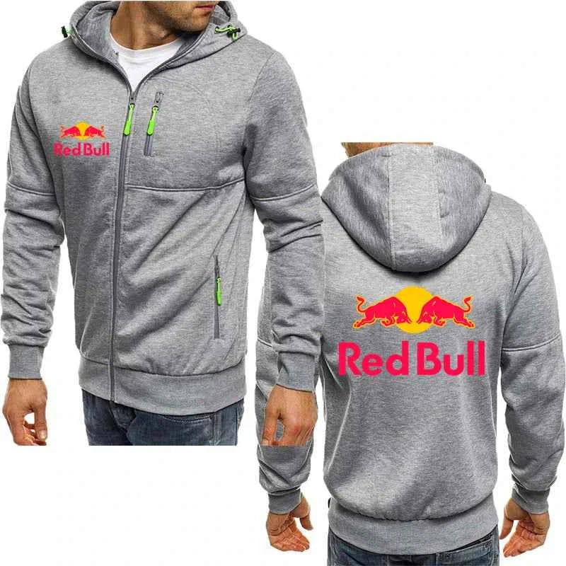 Red Bull Logo Racing Motorcycle Team Men Zipper Hoodie Spring Autumn Fashion Male Sweatshirt 2025 New Sport Women Jacket Coats