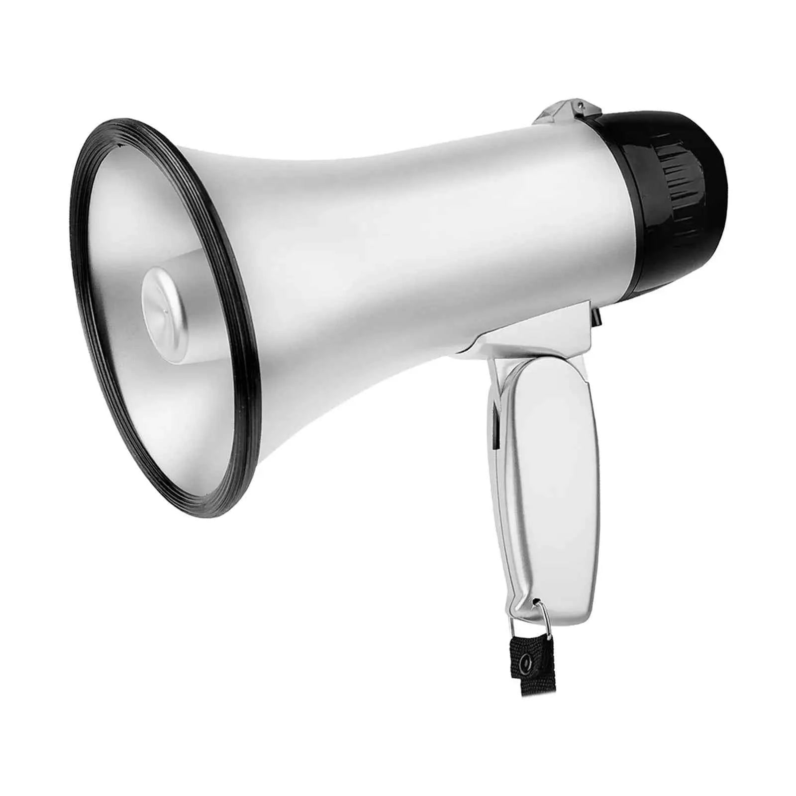 25W Handheld Bullhorn Megaphone Voice Recording Lightweight Alarm Portable for Soccer Football Baseball Recording Detachable