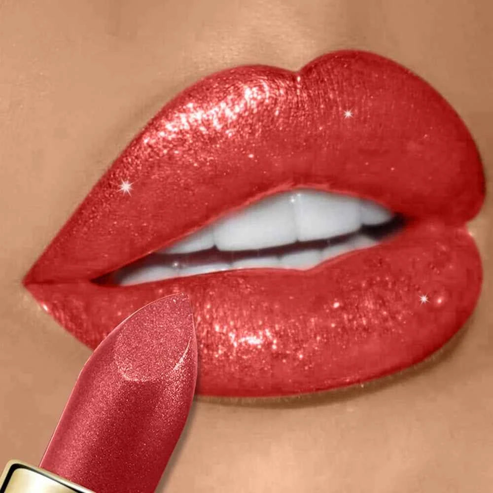 Glitter Diamond Lipstick Shimmer Shiny Lip gloss Pearlescent Lip Tint Waterproof Long Lasting Lips Glaze Makeup Cosmetics