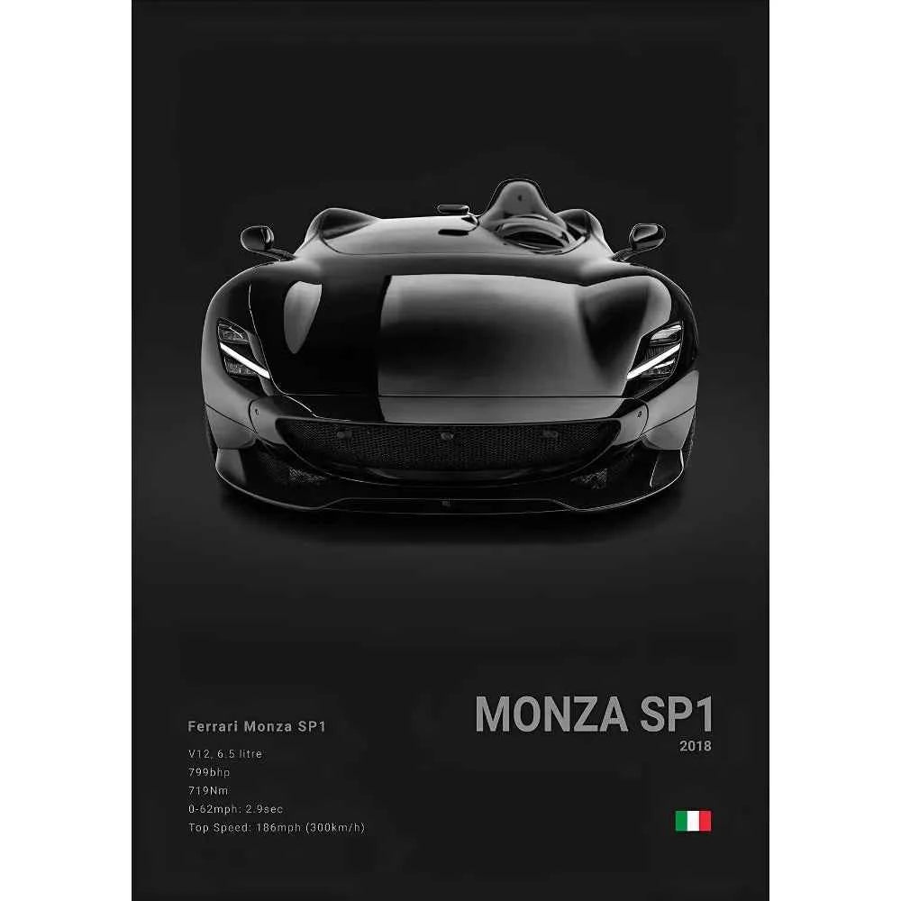 F-Ferrari Black Car Famous F40 ENZO SF90 F12 Poster Sticky Wall Art Printing Waterproof Home Living Bed Room Bar Aesthetic Decor