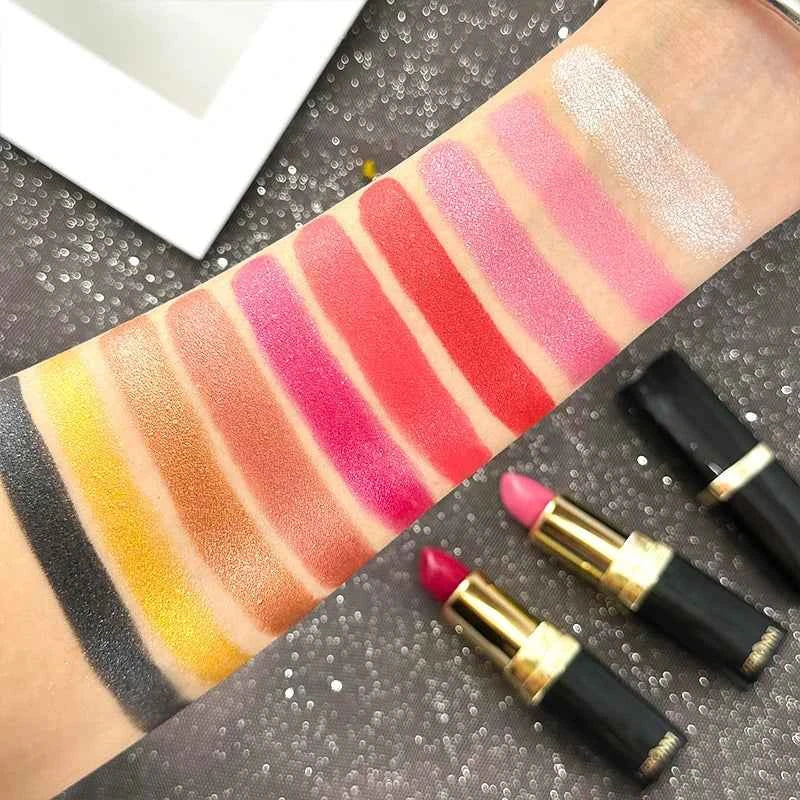 Glitter Diamond Lipstick Shimmer Shiny Lip gloss Pearlescent Lip Tint Waterproof Long Lasting Lips Glaze Makeup Cosmetics