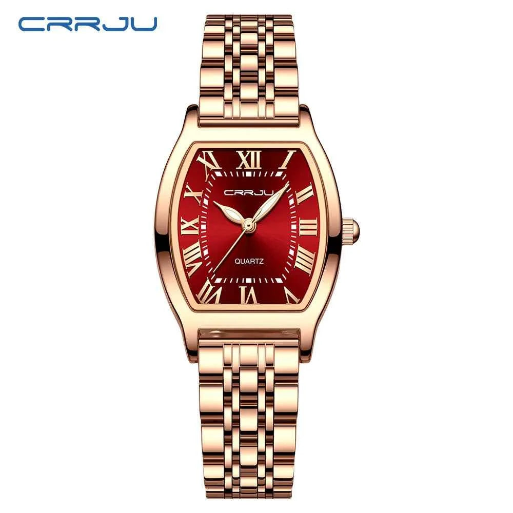 CRRJU Women Watches Creative Steel Dress Bracelet Wristwatches Ladies Square Waterproof Female Relogio Feminin