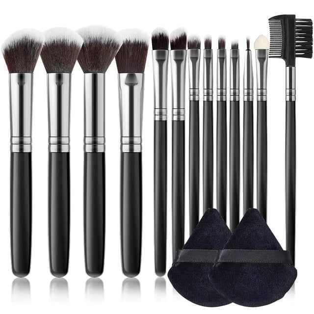 Professional 13PCS Makeup Brushes Set 2 Powder Puff Sponge for Cosmetics Foundation Blush Eyeshadow Blending Brush Beauty Tools