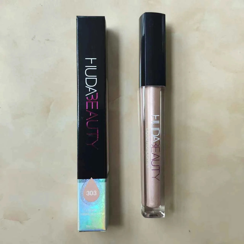 4-color Face Liquid Highlighter HUDA Stick Shimmer Shine High Lighter Iluminador Maquillaje Eyeshadow Sparkling Makeup Cosmetics