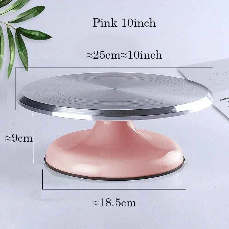 10 INCH Baking Tools Aluminum Alloy Birthday Cake Turntable Plastic Ceramic Turntable Glass Turntable Flower Mounting Table