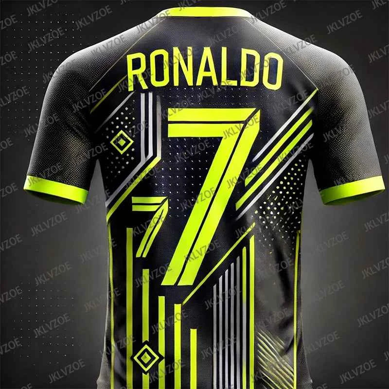 New Arrival Special Edition Ronaldos 7 Football Jersey Oversize Sports Short Sleeve Training Uniform Soccer Jersey For Kid/Adult