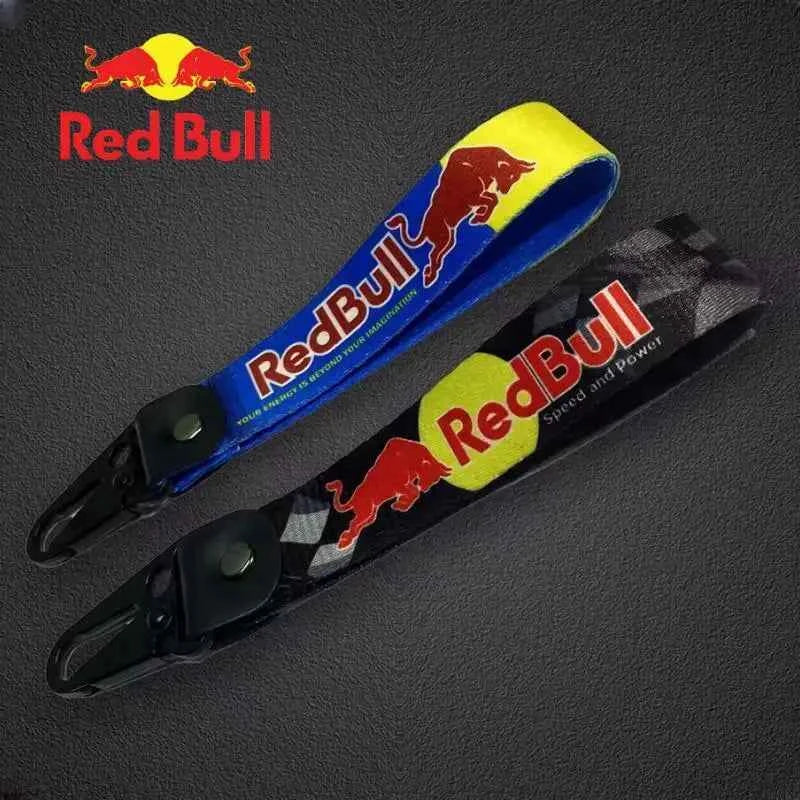 Red Bull Key Tag Racing Car Motorcycle Keychain Ring Car Lanyard Key Strap Car Accessories For Fake Taxi Keychain