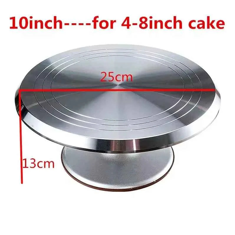 10 INCH Baking Tools Aluminum Alloy Birthday Cake Turntable Plastic Ceramic Turntable Glass Turntable Flower Mounting Table