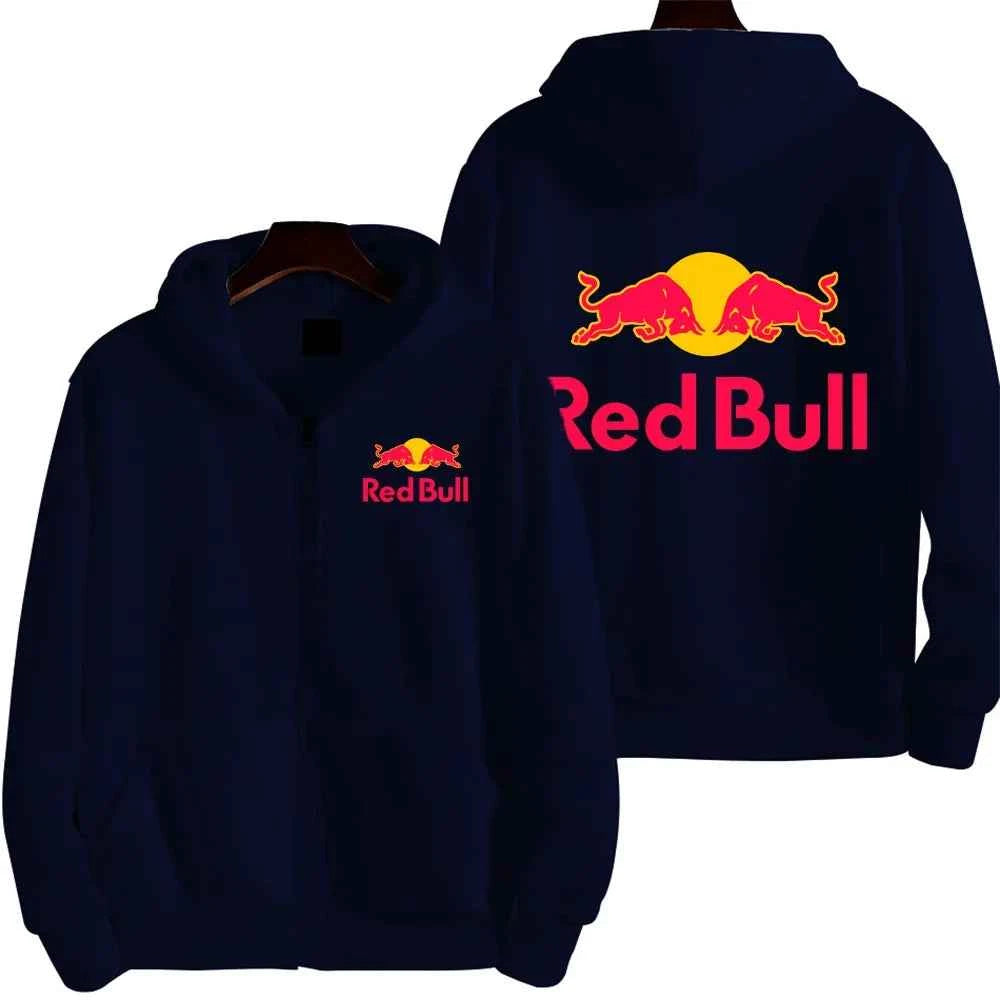 Red Bull Logo Racing Motorcycle Team Men Zip Up Hoodie Spring Autumn Fashion Man Sweater 2025 New Sport Woman Jacket Coats