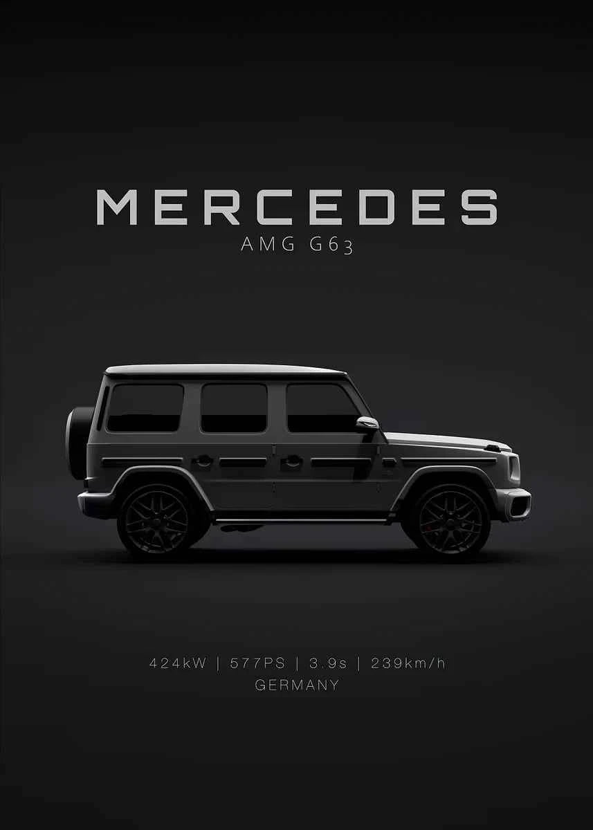 Black Famous Car M-Mercedes-B-Benz-AMG GT G 63 E 350 Poster Print Canvas Painting Home Living Room Wall Art Garage Club Decor