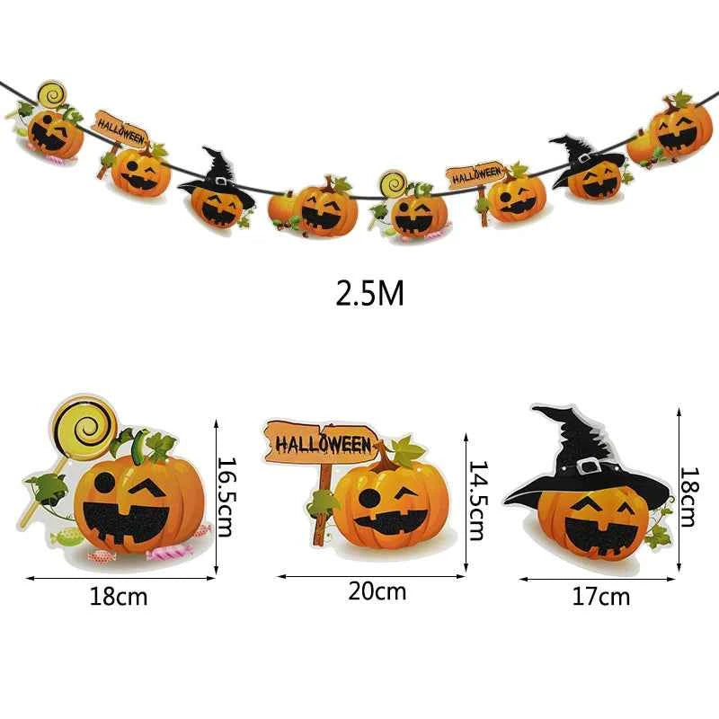 2023 Year Happy Halloween Banner Garland for Halloween Home hanging ornament Decorations Kids Child Favors Creative gift