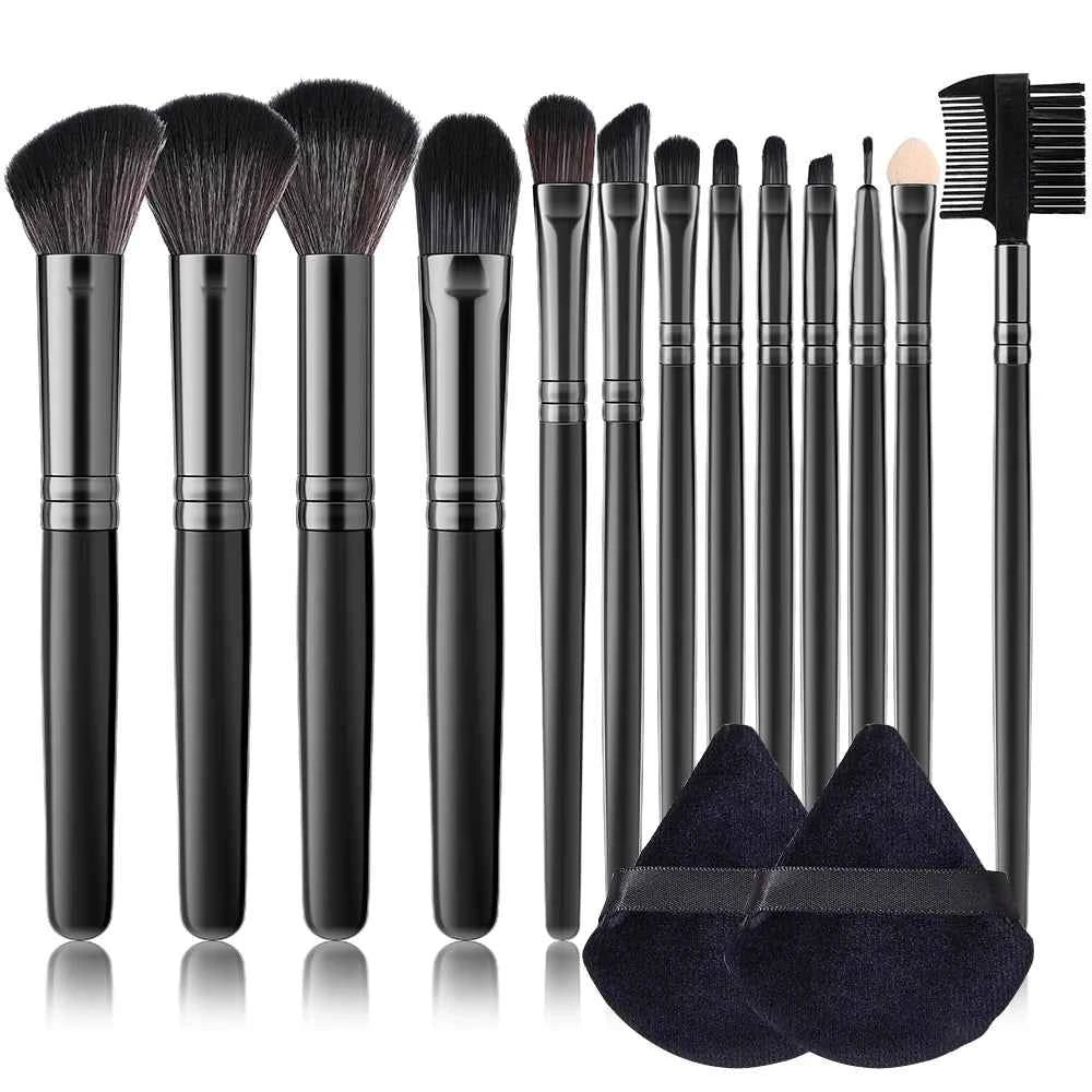 Professional 13PCS Makeup Brushes Set 2 Powder Puff Sponge for Cosmetics Foundation Blush Eyeshadow Blending Brush Beauty Tools