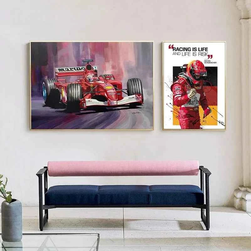 F1 World Champion Racer Ayrton Senna Graffiti Racing Formula 1 Poster Decorative Paintings Canvas Wall Art Pictures Home Decor