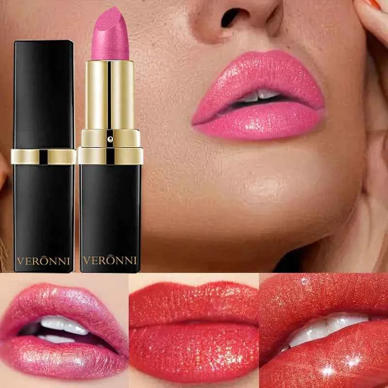 Glitter Diamond Lipstick Shimmer Shiny Lip gloss Pearlescent Lip Tint Waterproof Long Lasting Lips Glaze Makeup Cosmetics