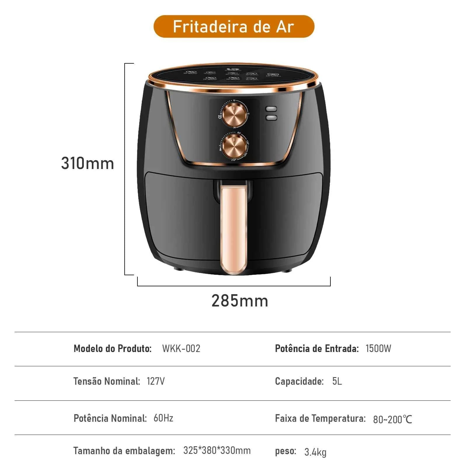 Air Fryer Electric Fryer Air Fryer Fryer Free Shipping Electric Forno127 Volts‎ 1500 Watts Brazil Gift 220V