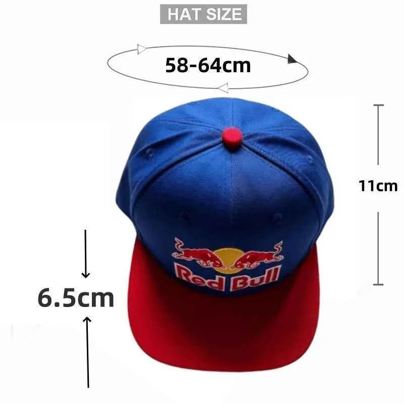 Fashionable letter embroidered Red Bull baseball cap for spring and autumn outdoor adjustable casual hat, sun protection hat