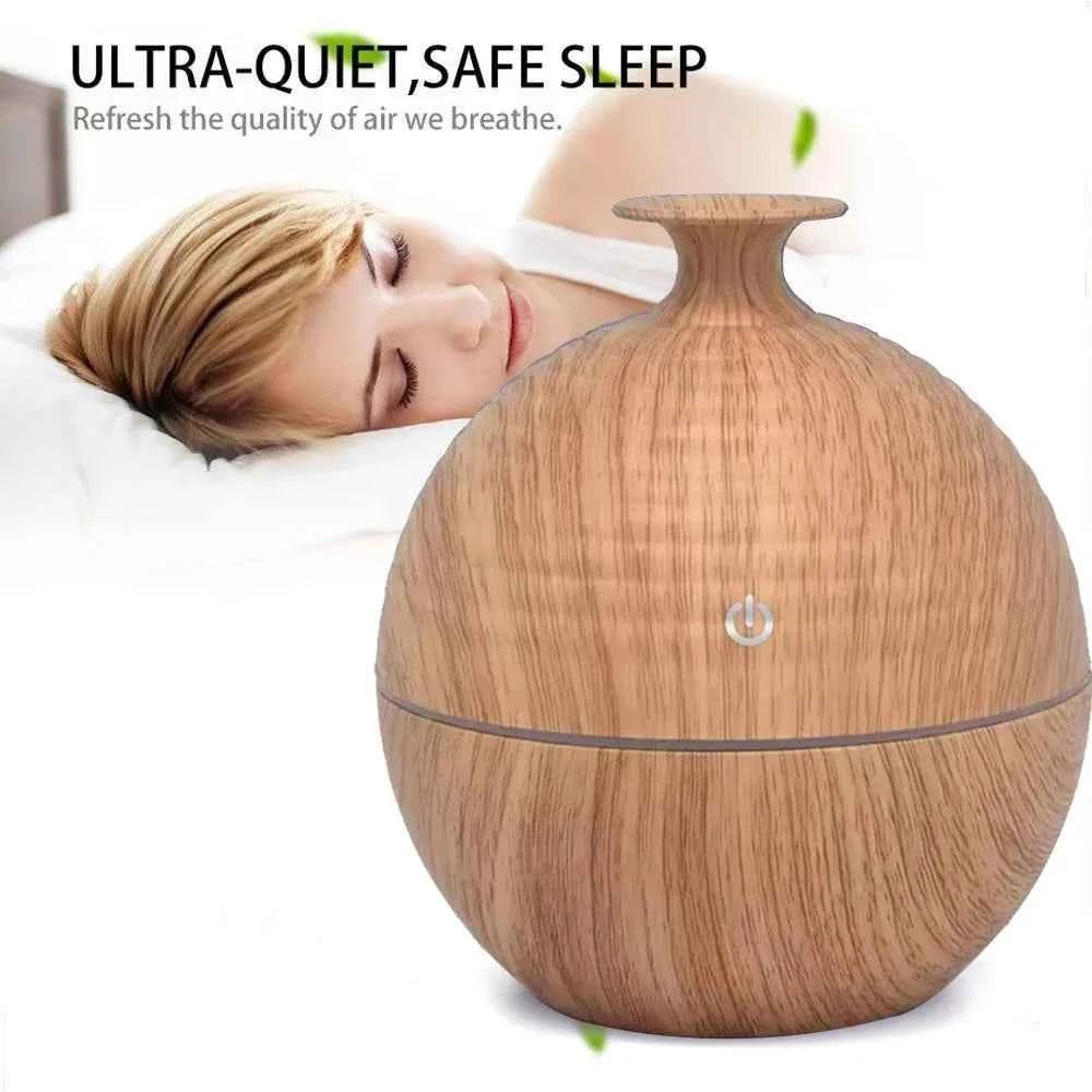 Mini Humidifier USB Aromatherapy Diffuser Home Air Humidifier Desktop Woodgrain Humidifier