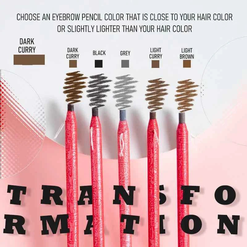 1pc Red Eyebrow Pencil Waterproof Makeup Non-smudge Cosmetics Eyebrow Enhancers Pull-Off Sharpener Golden Beauty Tools Wholesale
