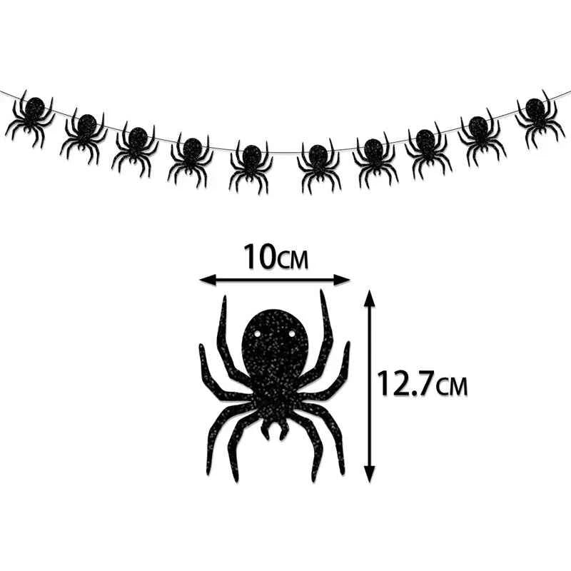 Halloween Party Banner Garlands Cartoon Ghost Bat Spider Hanging Bunting for Halloween Home Decoration Supplies Kids Favors Gift