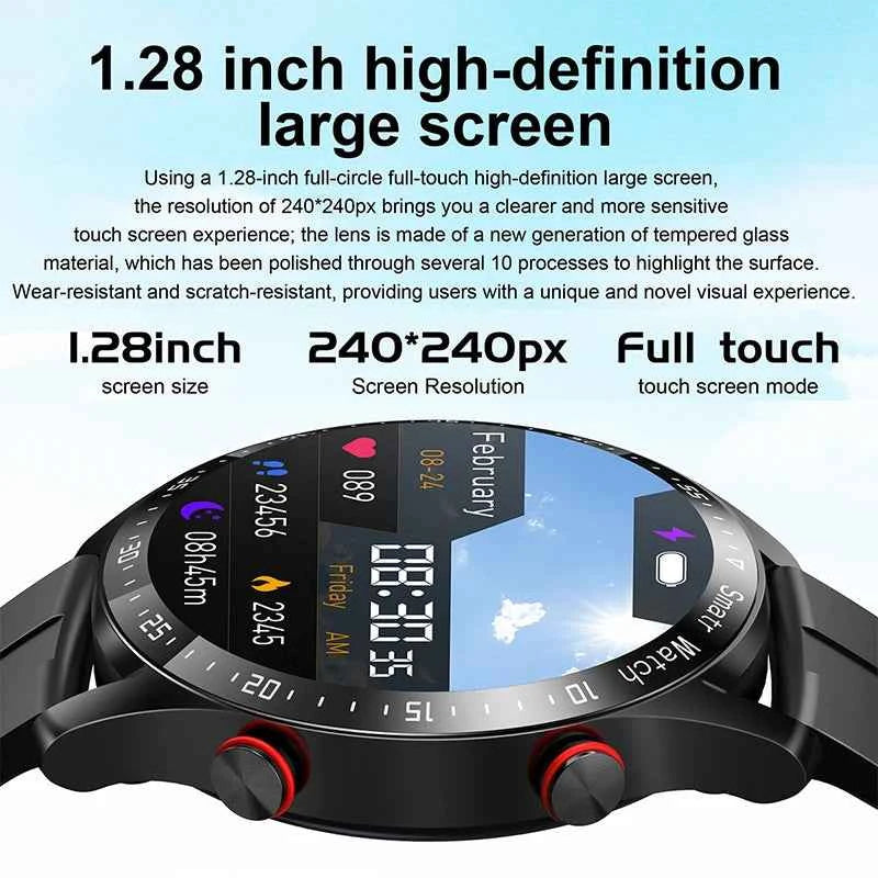 2024 New Bluetooth Call Smart Watch Men Waterproof Sport Fitness Tracker Weather Display Man Smartwatch Para Android IOS Watch