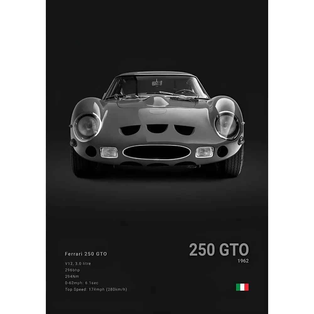 F-Ferrari Black Car Famous F40 ENZO SF90 F12 Poster Sticky Wall Art Printing Waterproof Home Living Bed Room Bar Aesthetic Decor