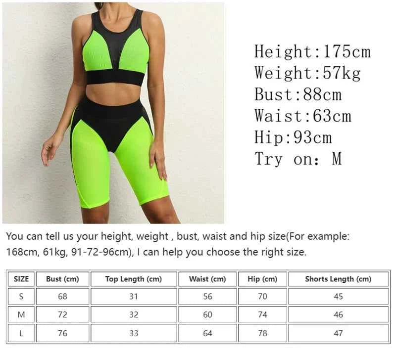 2 Piece Sets Women Outfit Transparent Sportswear Woman Gym Tracksuit 2025 Sexy Mesh Suit for Fitness Pink Orange Green Purple