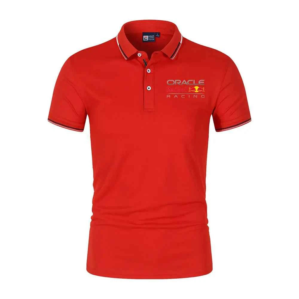 Red Bull Racing Team Men Polo Shirt Summer Short Sleeve Male Oversized Polos T-shirt 2025 New Fashion Men's Clothes Tops
