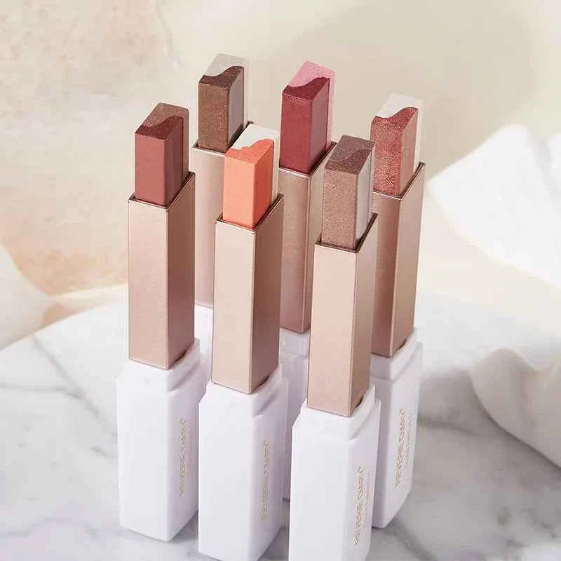 Double Color Glitter Eye Shadow Stick Matte Eyeshadow Make-up Waterproof Bicolor Shimmer Cosmetics Portable Lazy Beauty Makeup