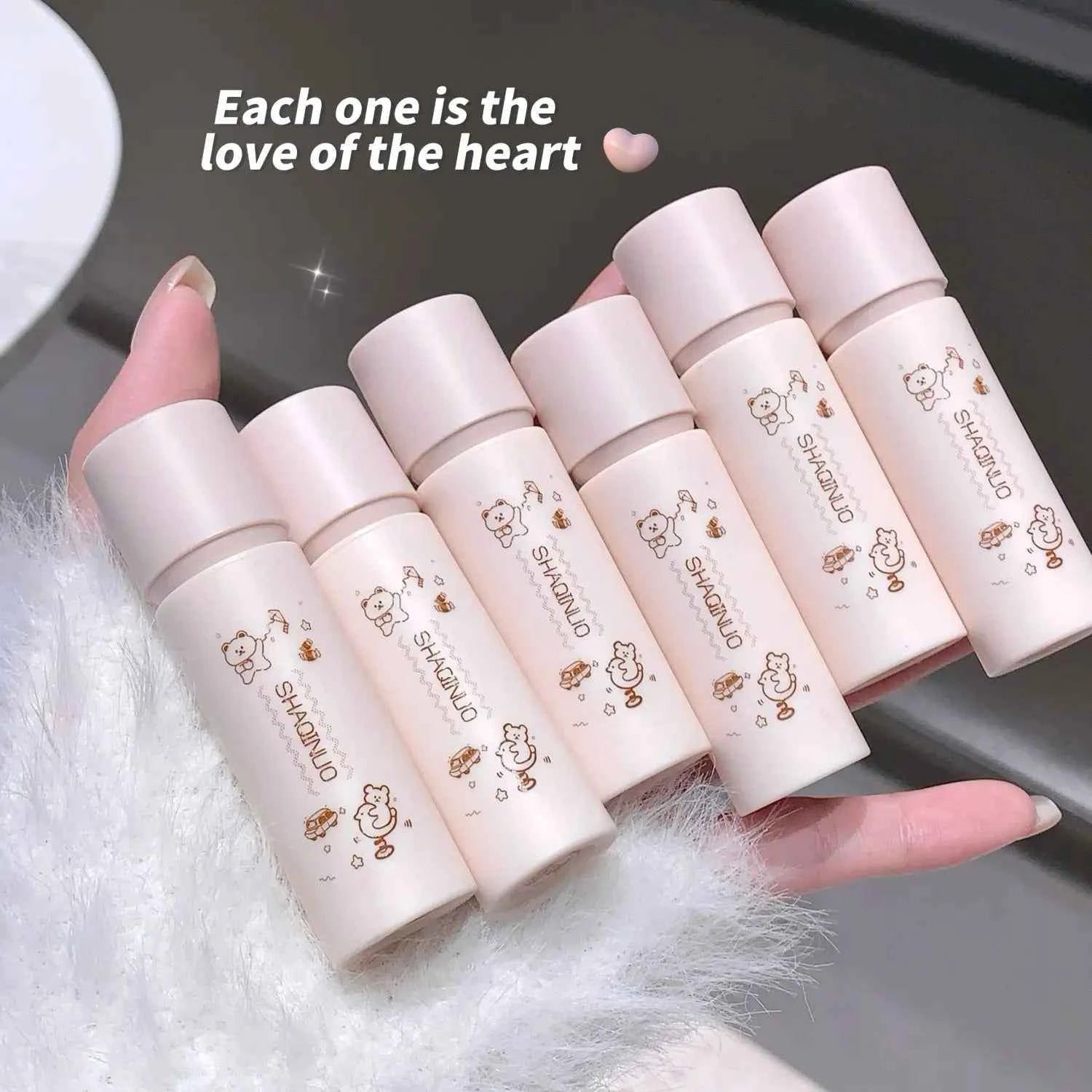 SHAQINUO Munchkin Cloudy Lip Clay Colours Matte Lip Mud  Design Cosmetics Lip Mud For Daily Makeup Application