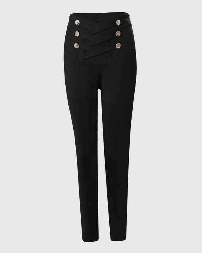 Pantalon Femme Taille Haute Élégant