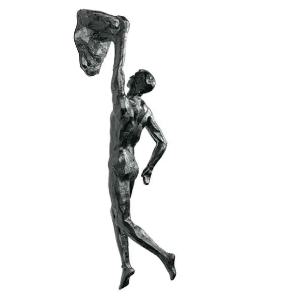 Athlete Rock Climbing Man Resin Background Wall Hanging Decoration Sculpture Statue Figures Creative Rock Climber Statue Pendant
