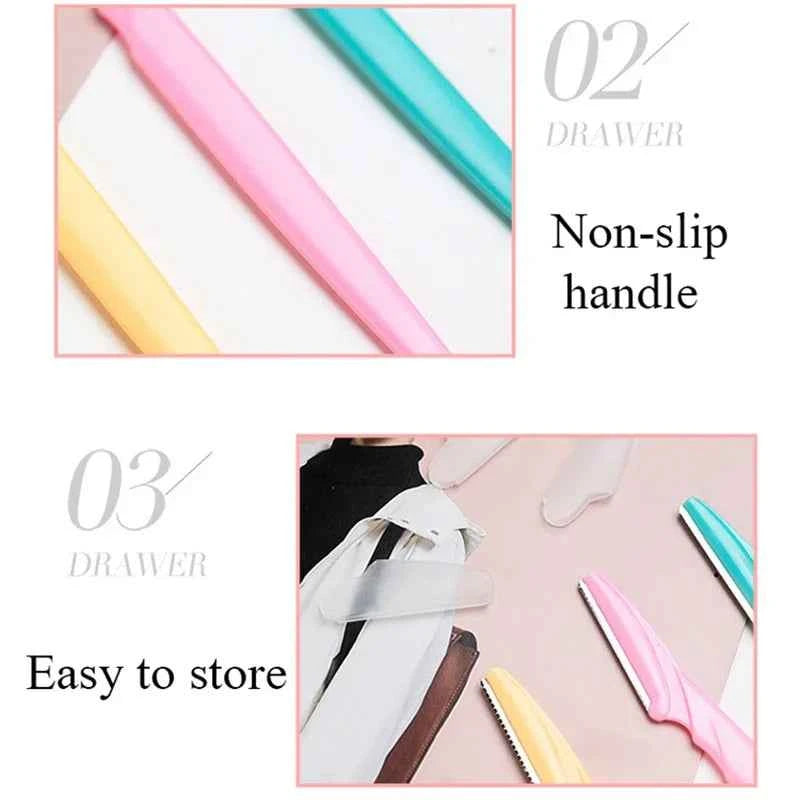 10Pcs Professional Trimmer Safe Blade Shaping Knife Eyebrow Blades Face Hair Removal Scraper Shaver Makeup Tool Beauty Cosmetics