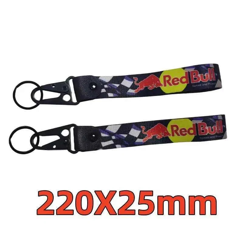 Red Bull Key Tag Racing Car Motorcycle Keychain Ring Car Lanyard Key Strap Car Accessories For Fake Taxi Keychain