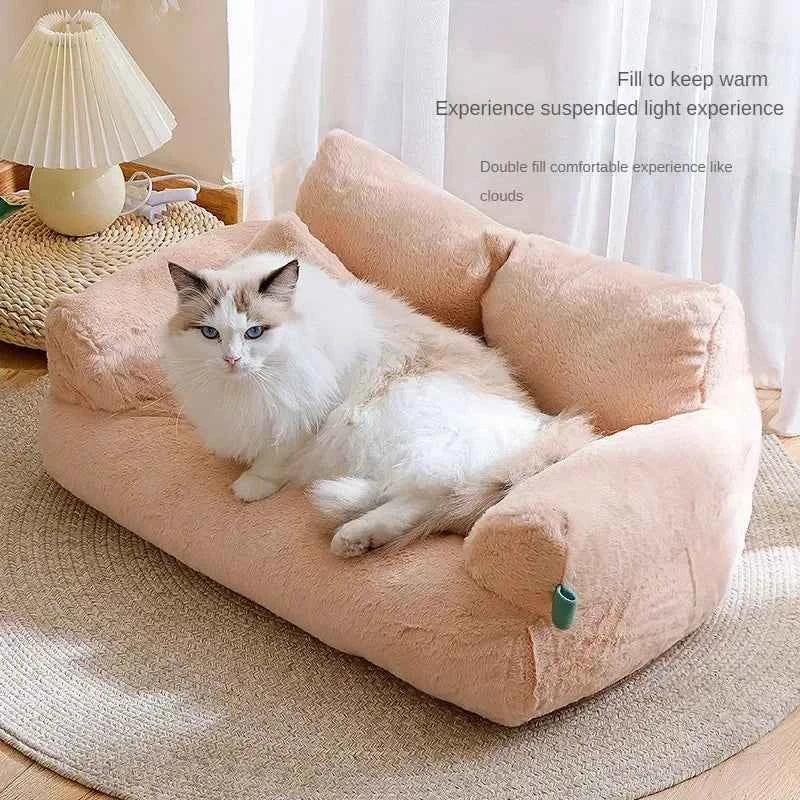 Luxury Cat Bed Sofa Winter Warm Cat Nest Pet Bed for Small Medium Dogs Cats Comfortable Plush Puppy Bed Pet Supplies