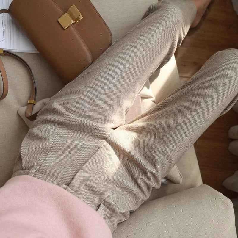 Pantalons en Laine Élégants Femme Hiver 2024