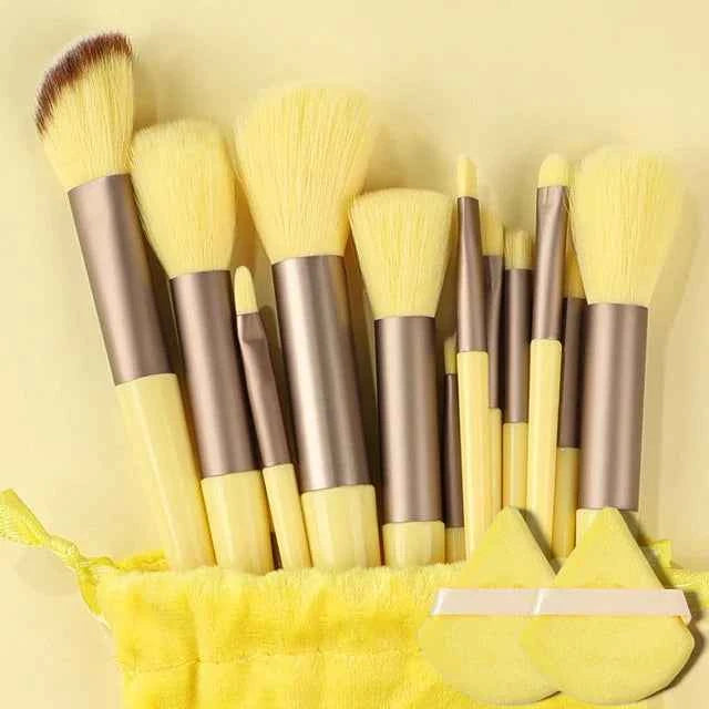 Professional 13PCS Makeup Brushes Set 2 Powder Puff Sponge for Cosmetics Foundation Blush Eyeshadow Blending Brush Beauty Tools