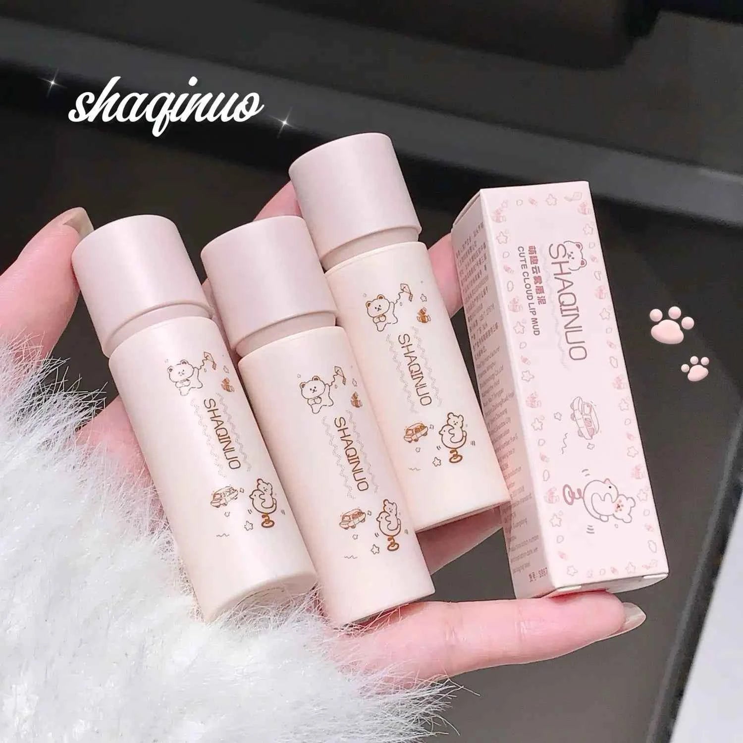 SHAQINUO Munchkin Cloudy Lip Clay Colours Matte Lip Mud  Design Cosmetics Lip Mud For Daily Makeup Application