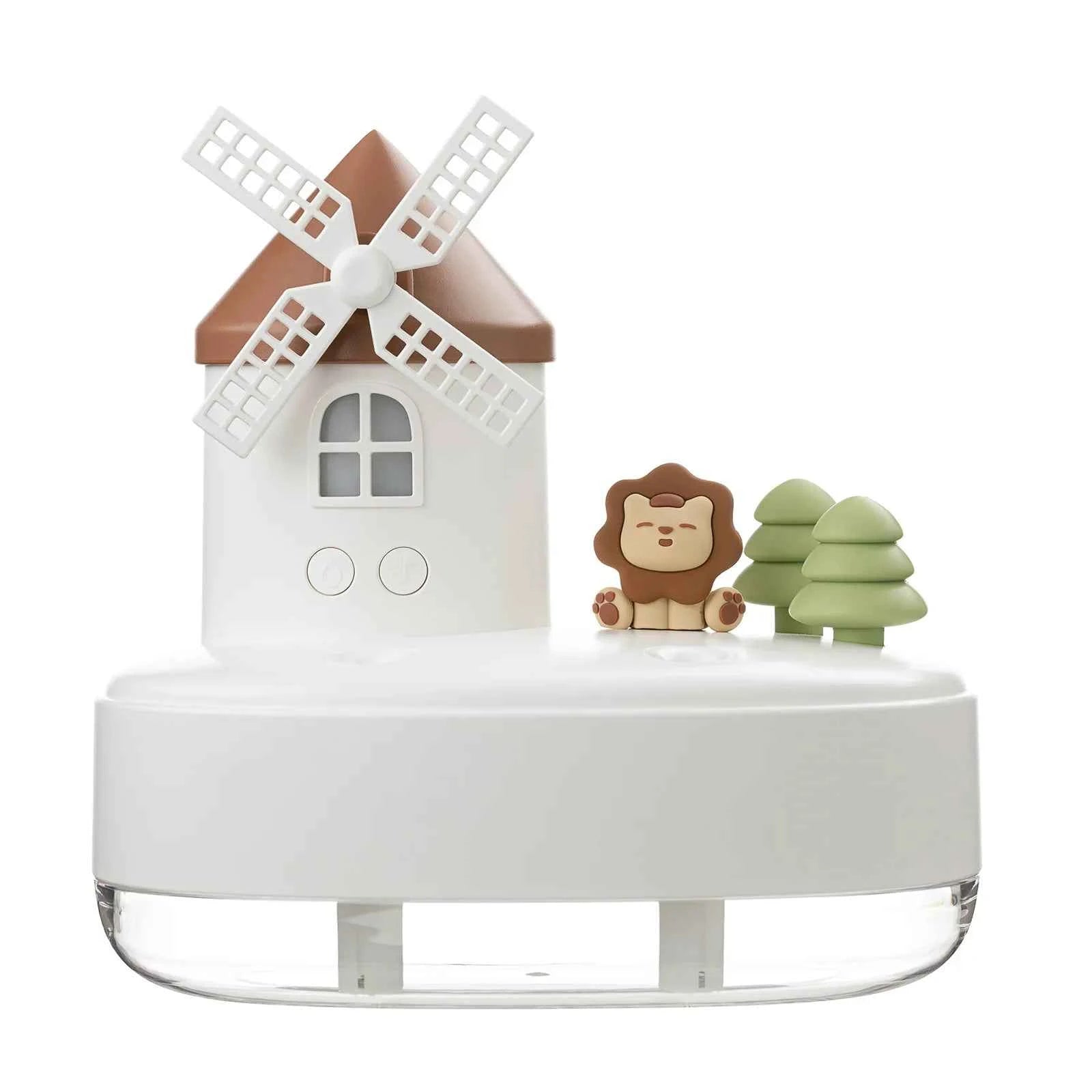 650ml Air Humidifier with LED Lights Music Windmill Shaped Wireless Air Humidifier Humidifier Mist Maker for Living Room Bedroom